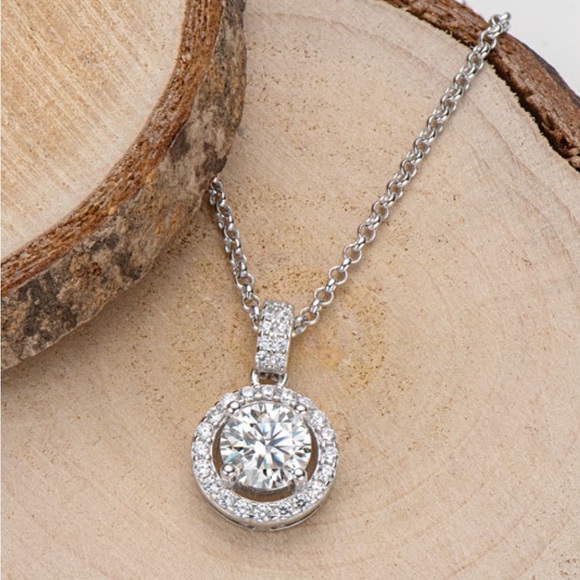 Zircon Pendant 925 Sterling Silver Necklace - Picture 5 of 6